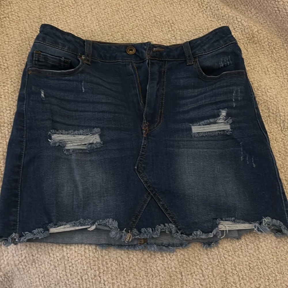 Wax Jean Skirt